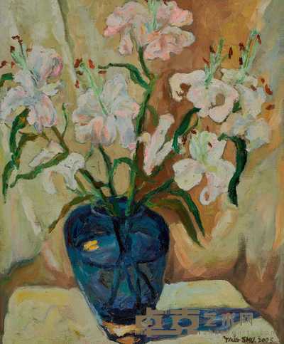 英姝 2005年作 静物—瓶花 60×50cm